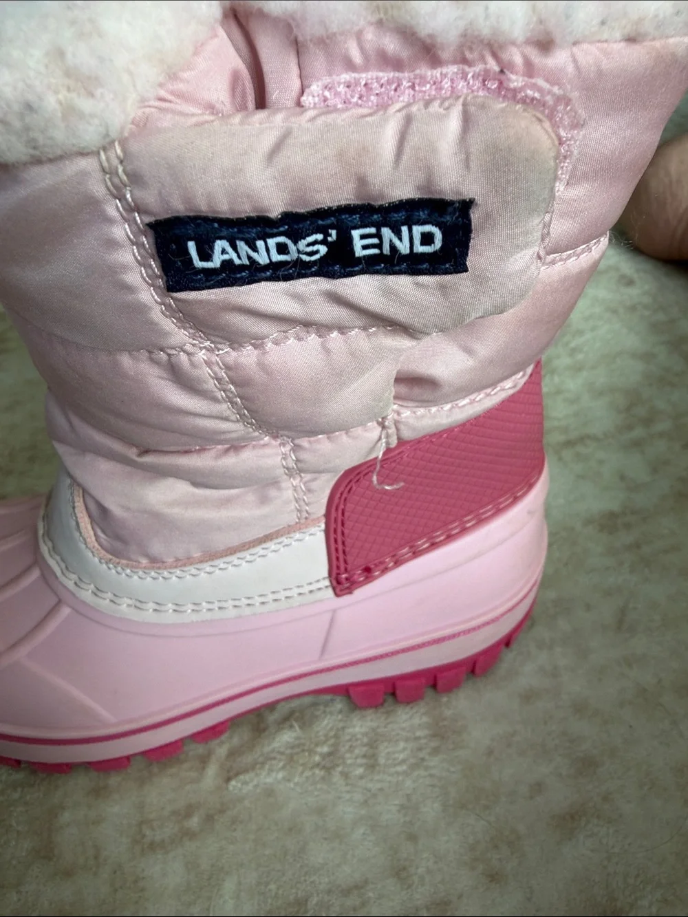 Lands' End Pink and Hot Pink Kids' Snow Boots